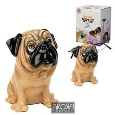 Image of Optipaws Pug Dog (tan) Glasses Holder Ornament Figurine NEW in Box
