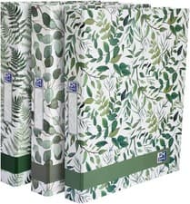 Image of Oxford A4 Ring Binders, Leaves Pattern, Pack of 3 Folders 40 mm