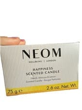 Image of Neom Happiness Scented Candle 75g/travel/new/imperfect Box/holiday/spa/selfcare