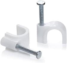 Image of Round Cable Clip, 7mm - White, Pack of 100