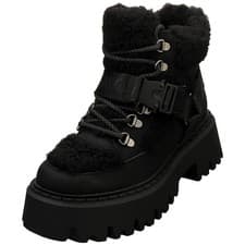 Image of Buffalo Aspen Com Mid Warm Vegan Womens Fashion Boots in Black