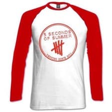 Image of Official 5 Seconds of Summer Raglan Long Sleeve Ladies T Shirt Fitted Tee