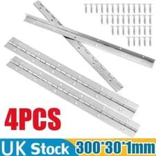 Image of 4x Piano Hinges Replacement 304 Stainless Steel Continuous Hinges with Screws