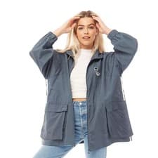 Image of ADIDAS Womens Blue Originals Longline Windbreaker Jacket UK 10 Small BNWT C590