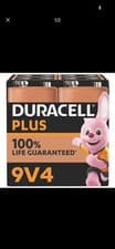 Image of Duracell 6LR61/MN1604/PP3 Plus Power 9V Alkaline Batteries (4 pack)
