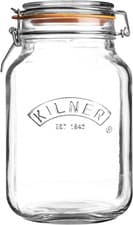 Image of Kilner Square Clip Top Jar 1.5L (1500ml) Airtight Glass Jar for Pickling Large