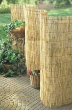 Image of Natural Peeled Reed Screening Roll Garden Screen Fence Fencing Panel Screen Wind