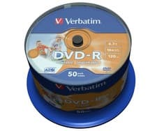Image of Verbatim 43533 DVD R 4.7GB 16x Printable 50 Pack Spindle