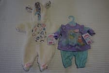 Image of 2 X BABY ANNABELL OUTFITS SNOWSUIT & SWEETDREAMS PYJAMAS 43CM DOLL