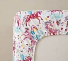 Image of Kids Unicorn Fitted Sheet Luxury Soft Cotton Bedding - Single Bed