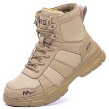 Image of Waterproof Safety Boots Men Steel Toe Work Boots Anti-smash Stab-resistant