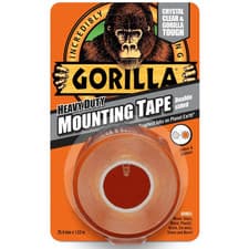 Image of Gorilla Glue Heavy Duty Double Sided Mounting Tape, Clear, 1.5m