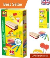 Image of 12 Count Washable Children’s Chalk Set with Wiper - Perfect for Home Lessons