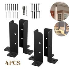 Image of 4Pcs Post Base Support Fence Brackets For Garden Deck Repair Anchor Woodens