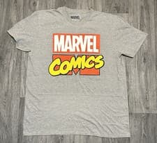 Image of Marvel Comics Grey Original Logo T-Shirt Brand New Size UK XXL 