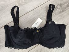 Image of NEW Boux Avenue Black Bridgette Unpadded Bra Lingerie Underwear Lace Bra UK 36E
