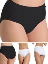 Image of Sloggi Tai Briefs Control Knickers High Leg 94% Cotton Brief 2 Pack Shapewear