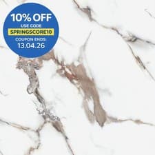 Image of Starline White & Matt Bronze Carrara Marble Bathroom Wall Panel 2400 x 1000mm