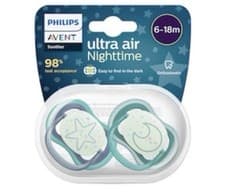 Image of Phillips Avent Ultra Air Nightime Baby Soother 6-18m 2 Pack Brand New In Box