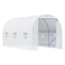 Image of Outsunny 4.5 x 2M Walk-in Polytunnel Greenhouse for Garden, Galvanised Steel