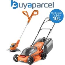 Image of Flymo 36V EasiStore 340R Cordless Lawnmower 34cm Twin 18v & Grass Trimmer Bare