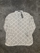 Image of Grey and white Mint Velvet long sleeve shirt Size 18