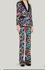 Image of Alice + Olivia Teeny Butterfly Multicolored Fit And Flare Bootcut Pants SIZE 14