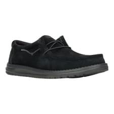 Image of Hey Dude Mens Wally Premium Suede Lightweight SlipOn Shoes Black Brown UK 7 - 12