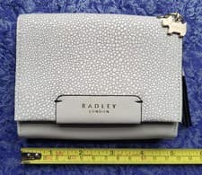 Image of Radley London 'Arlington Court' Pale Grey With Black interior Bi- fold Purse