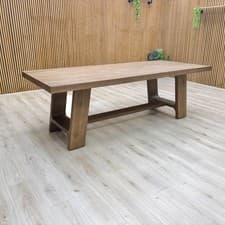 Image of 'Massimo' Fixed Dining Table Cashew Solid Oak 230cm Flat Surface NEW