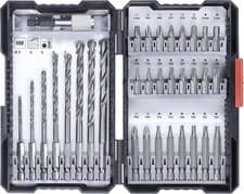 Image of kwb 33 piece Hex Shank Masonry Drill & Screwdriver PH PZ TX Bits Set
