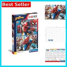 Image of Spiderman 2 x 60 Piece Jigsaw Puzzle Set – Bright, Engaging Fun for Kids