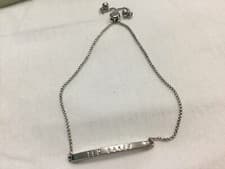 Image of Ted Baker logo Bar Drawstring Bracelet - silver Tone bn in gift box