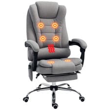 Image of Vinsetto Heated 6 Points Vibration Massage Executive Office Chair Grey