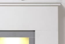 Image of WHITE MARBLE STONE GREY FIREPLACE CHROME ELECTRIC FIRE SURROUND DOWN LIGHT COAL