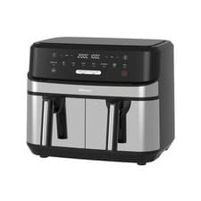 Image of EMtronics EMDAF9LD+ 1750W Digital 9L Double Basket Large Air Fryer with Timer