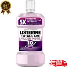 Image of Listerine Total Care Milder Taste Zero Alcohol Antibacterial Mouthwash 500ml UK
