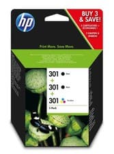 Image of Original HP 301 OR 301XL Black & Colour Family Ink Cartridge choices
