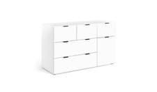 Image of Zeke Wide 5 Drawer Chest White Storage Organiser Bedroom Furniture