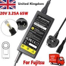 Image of 65W AC Adapter Charger For Fujitsu Lifebook AH530 A512 AH512 A532 A4177 V5535 UK