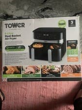 Image of Tower T17088 Vortx 9L Dual Basket Air Fryer with Smart Finish, 2600W, Black