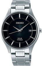 Image of Seiko Selection Titanium Solar Watch, Sapphire Crystal, Black, Men's, SBPX103