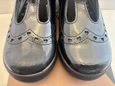 Image of Startrite LEAPFROG Black Patent Girls rip-tape T-bar School Shoes BNIB Free P&P