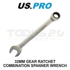 Image of US PRO Tools 32mm Gear Ratchet Combination Spanner DIN 3113 72T 3590