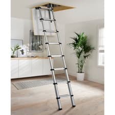 Image of Loft Ladder Attic Werner Telescopic Aluminium  Space Access Hatch 2.6m - 2.9m
