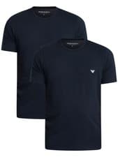 Image of Emporio Armani Men's 2 Pack Lounge Crew Neck Regular T-Shirt, Blue