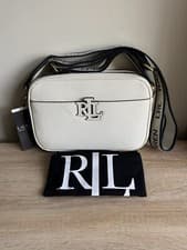Image of LAUREN RALPH LAUREN CARRIE LEATHER CROSSBODY BAG - CREAM - NEW WITH TAGS.