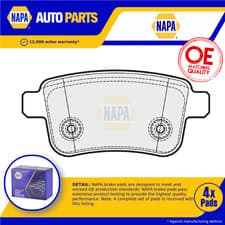 Image of Brake Pads Set Rear NBP1611 NAPA 4154210400 4154210410 A4154210400 A4154210410