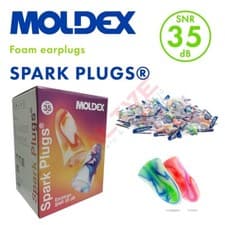 Image of 400 SOFT FOAM EAR PLUGS, 200 PAIRS OF MOLDEX SPARK 7800 EARPLUGS - SNR 35dB