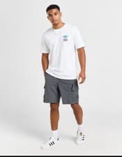 Image of Adidas Mens Originals Cargo Shorts Logo Sports Gym Swimwear S to XXL